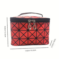 Waterproof Geometric Makeup Bag Large Capacity Toiletry Tote