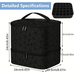 Nail Polish Bag Organizer Case Holds 30 Bottles & Manicure Tools