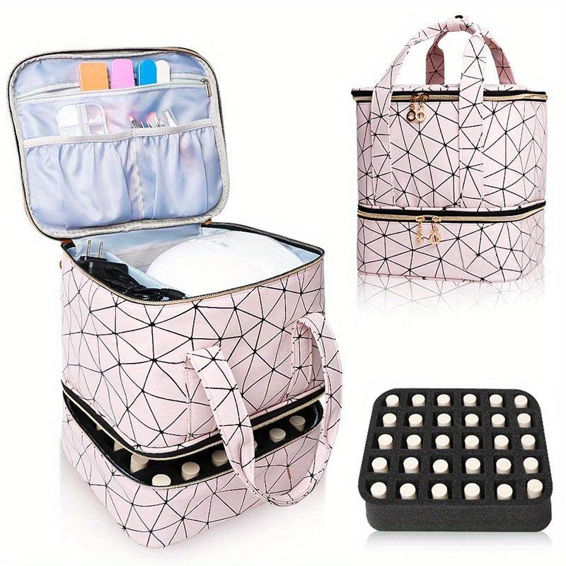 Nail Polish Bag Organizer Case Holds 30 Bottles & Manicure Tools