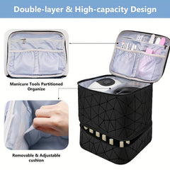 Nail Polish Bag Organizer Case Holds 30 Bottles & Manicure Tools