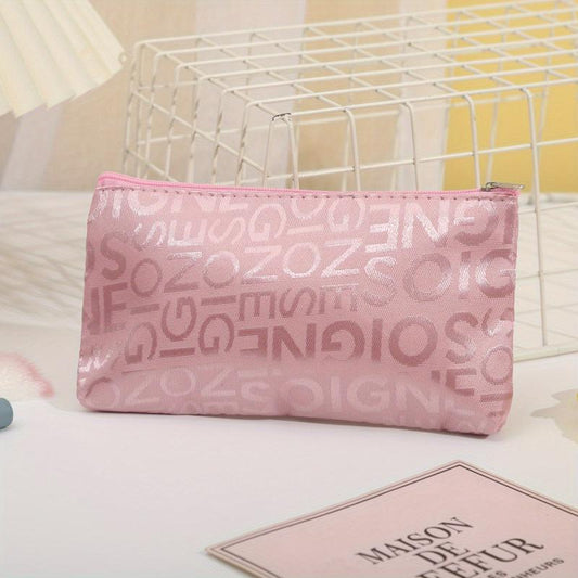 Large Capacity Letter Cosmetic Bag for Travel and Makeup Storage