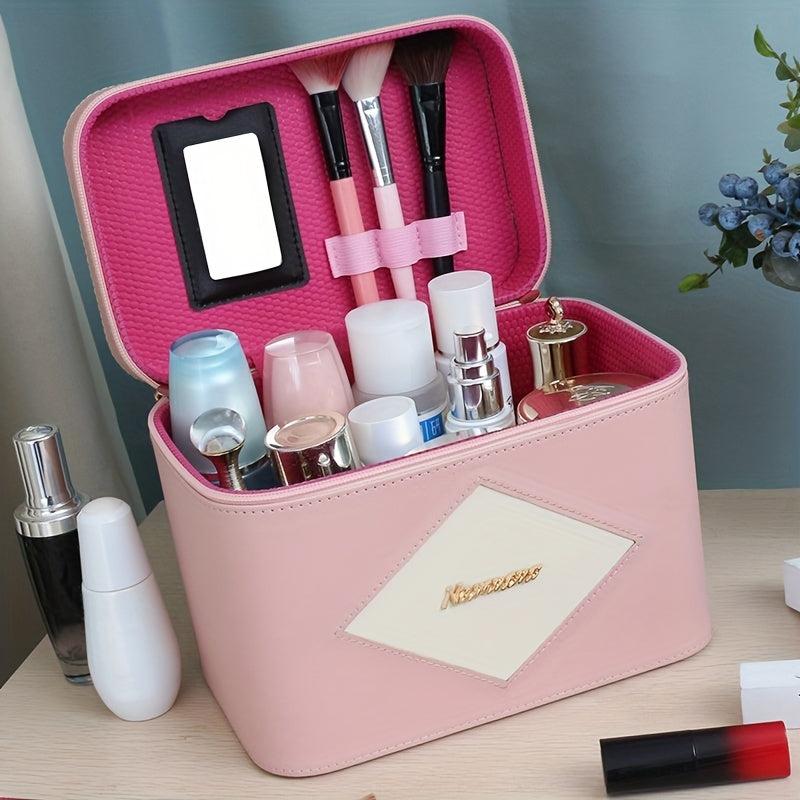 Large Capacity Toiletry Bag with Handle and Brush Holder