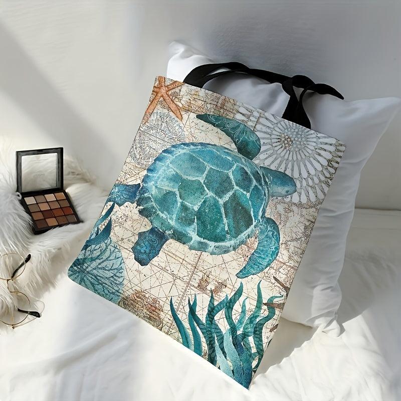 Ocean Turtle Tote Bag Reusable Shoulder Bag for Women