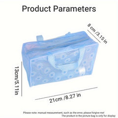 Flower Print Travel Toiletry Bag with Zipper and Handle