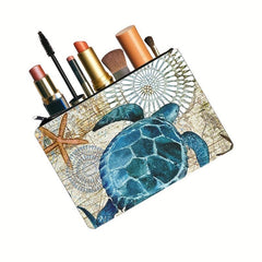 Sea Turtles Pattern Zipper Bag Cosmetic Travel Pouch