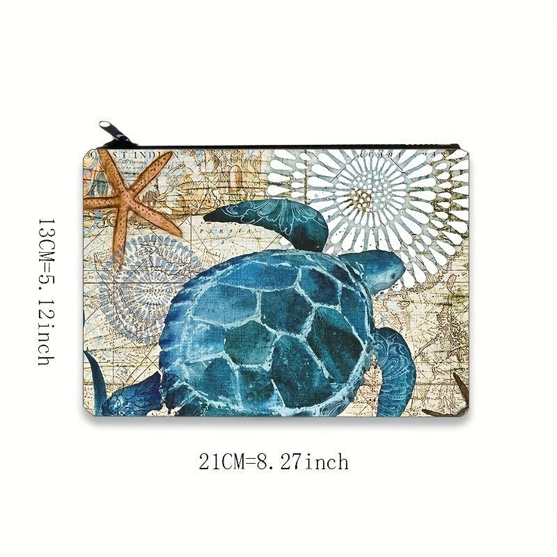 Sea Turtles Pattern Zipper Bag Cosmetic Travel Pouch