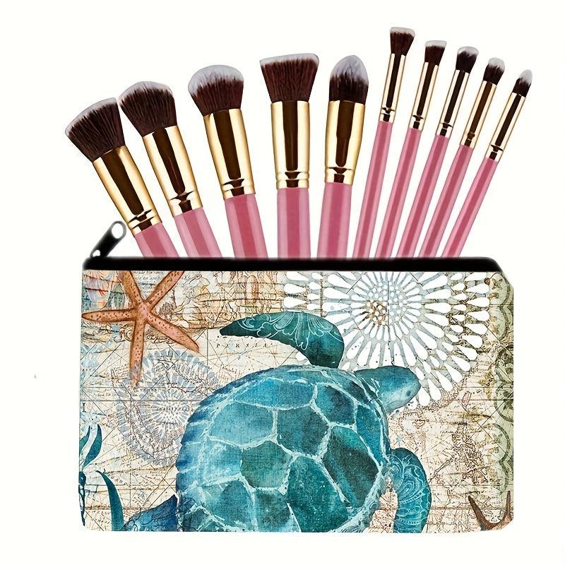 Sea Turtles Pattern Zipper Bag Cosmetic Travel Pouch