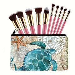 Sea Turtles Pattern Zipper Bag Cosmetic Travel Pouch