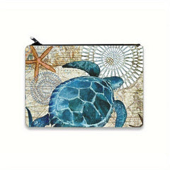 Sea Turtles Pattern Zipper Bag Cosmetic Travel Pouch