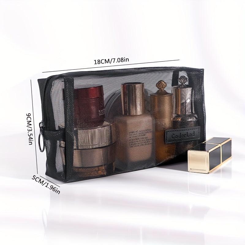 Breathable Square Cosmetic Bag for Women Roomy Zipper Makeup Pouch
