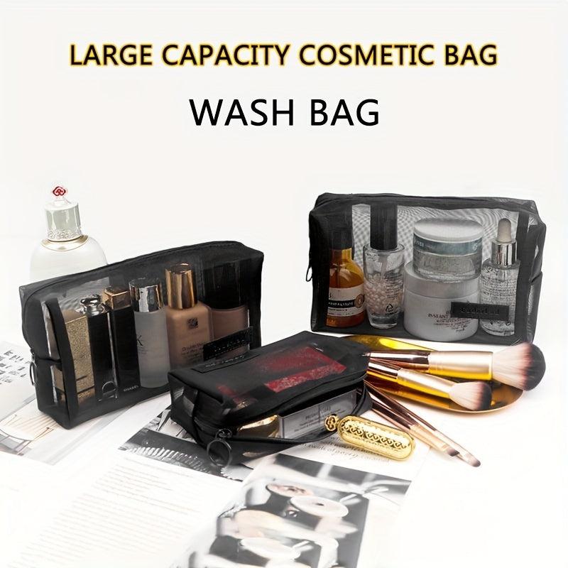 Breathable Square Cosmetic Bag for Women Roomy Zipper Makeup Pouch