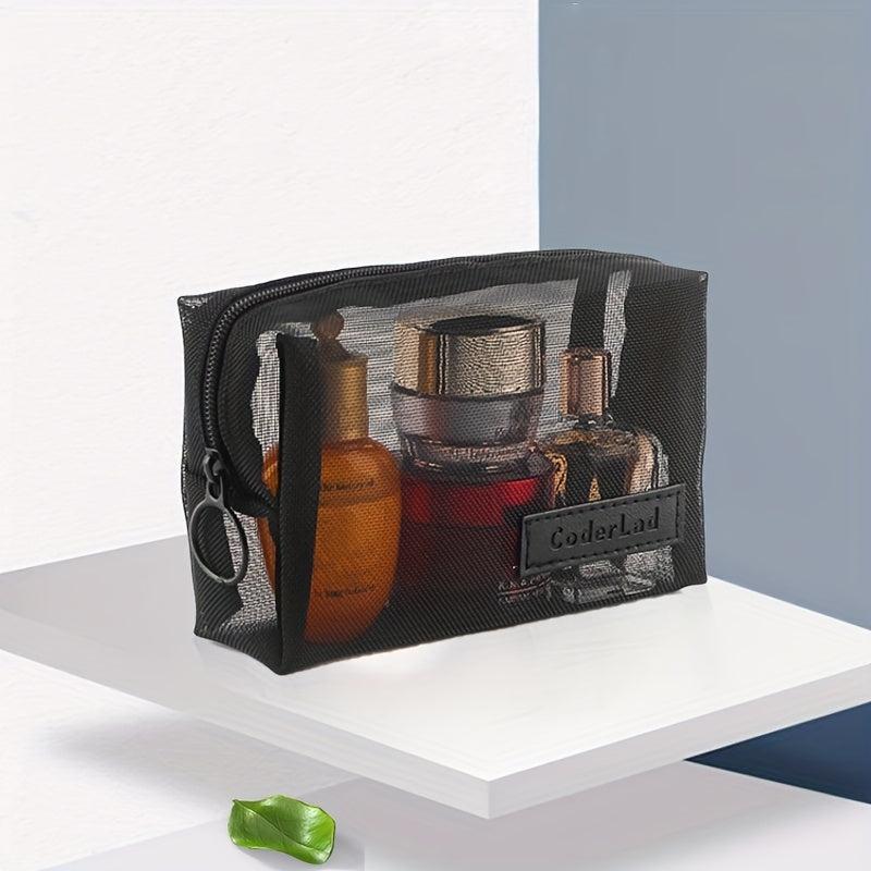 Breathable Square Cosmetic Bag for Women Roomy Zipper Makeup Pouch