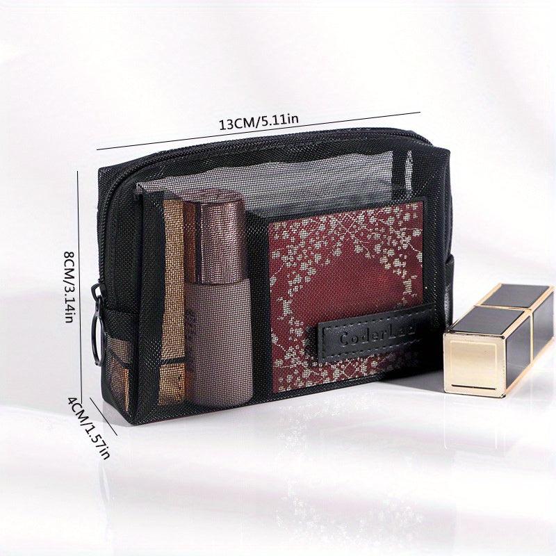 Breathable Square Cosmetic Bag for Women Roomy Zipper Makeup Pouch