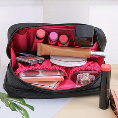Waterproof Nylon Makeup Bag Double Zipper Double Layer Travel Bag