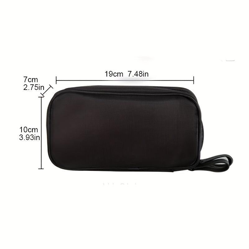 Waterproof Nylon Makeup Bag Double Zipper Double Layer Travel Bag