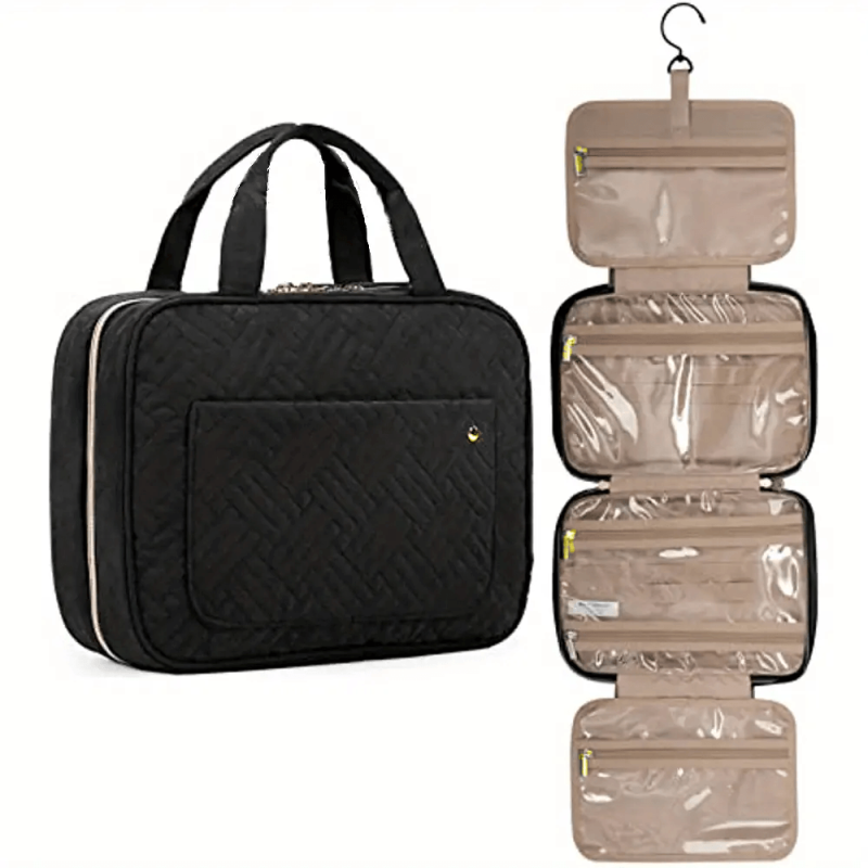 Travel Toiletry Bag with Hanging Hook Water Resistant Makeup Cosmetic Organizer