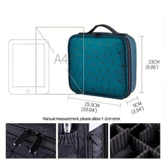Adjustable Compartments Travel Makeup Train Case for Women
