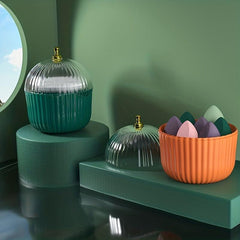 Dustproof Cosmetic Organizer with Transparent Lid