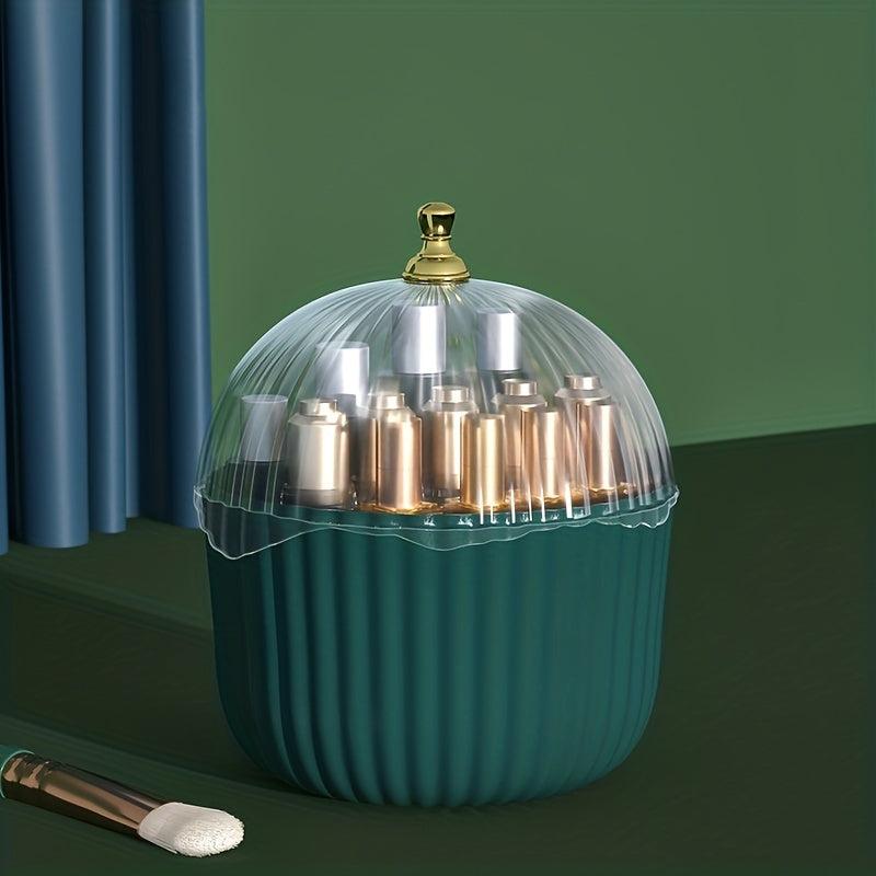 Dustproof Cosmetic Organizer with Transparent Lid