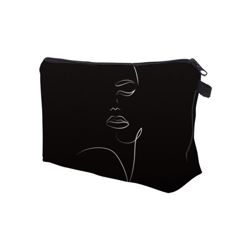 Abstract Figure Graphic Storage Bag Makeup Case Small Cosmetic Zipper Bag