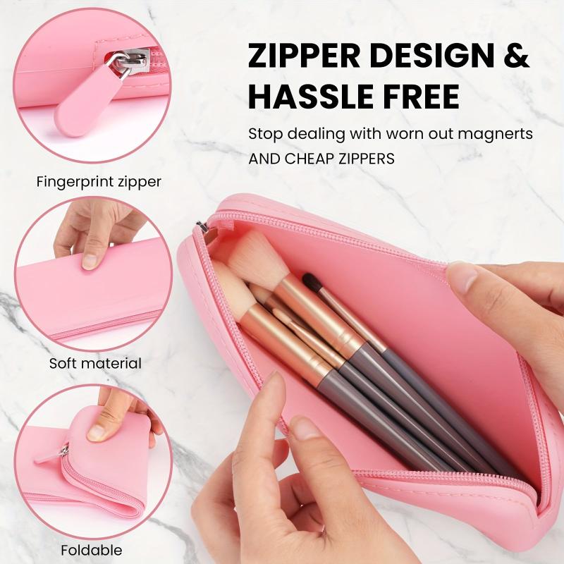 Travel Makeup Brush Holder Silicone Makeup Bag BPA-Free