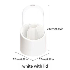 Makeup Brush Holder 360 Rotating Organizer with Clear Cover