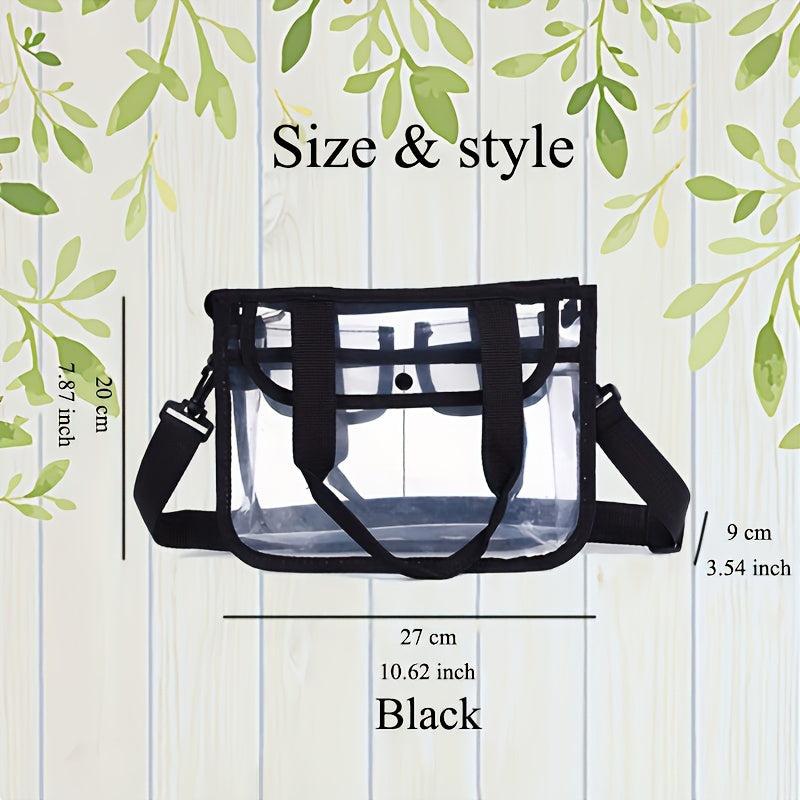 Clear Beach Bag with Makeup Organizer and Adjustable Strap