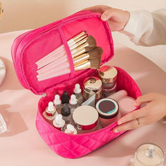 Double Layer Travel Cosmetic Case Waterproof Makeup Bag Organizer