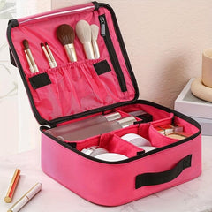 Waterproof Nylon Travel Toiletry Bag with Divider & Brush Holder