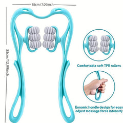 2pcs Manual Cervical Spine Massager Six Wheels Roller Neck Massager