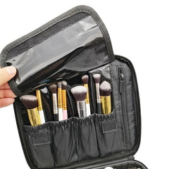Lip Print Makeup Bag with Dividers, Portable Cosmetic Case for Travel