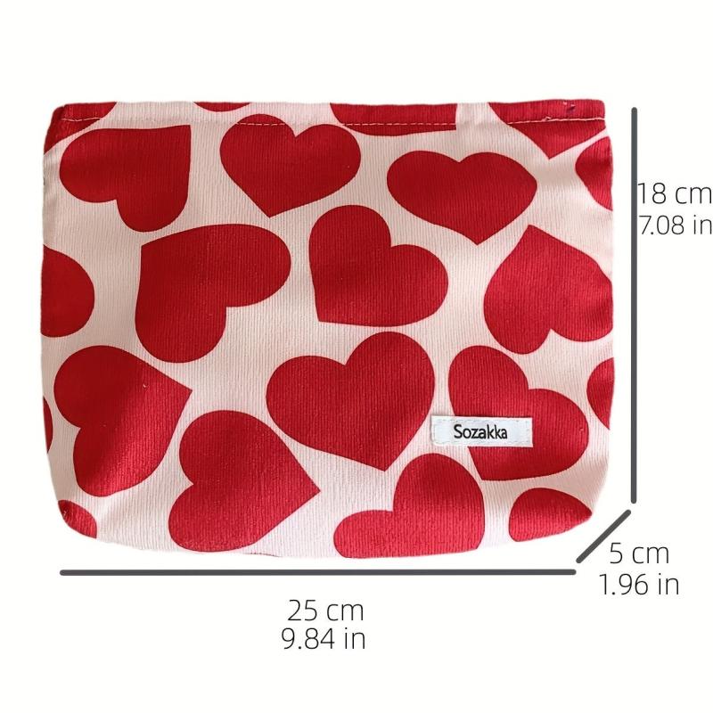 Love Heart Makeup Pouch Zipper Toiletry Bag - Perfect Gift for Beauty