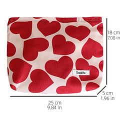 Love Heart Makeup Pouch Zipper Toiletry Bag - Perfect Gift for Beauty