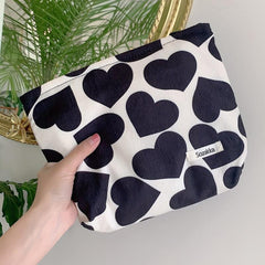 Love Heart Makeup Pouch Zipper Toiletry Bag - Perfect Gift for Beauty