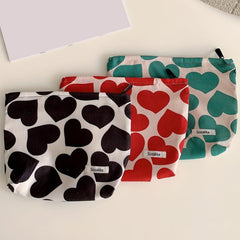 Love Heart Makeup Pouch Zipper Toiletry Bag - Perfect Gift for Beauty