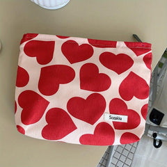 Love Heart Makeup Pouch Zipper Toiletry Bag - Perfect Gift for Beauty