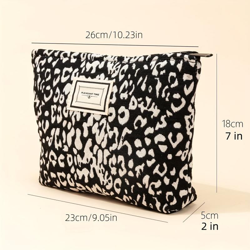 Leopard Pattern Makeup Bag Travel Cosmetic Zipper Toiletries Organizer