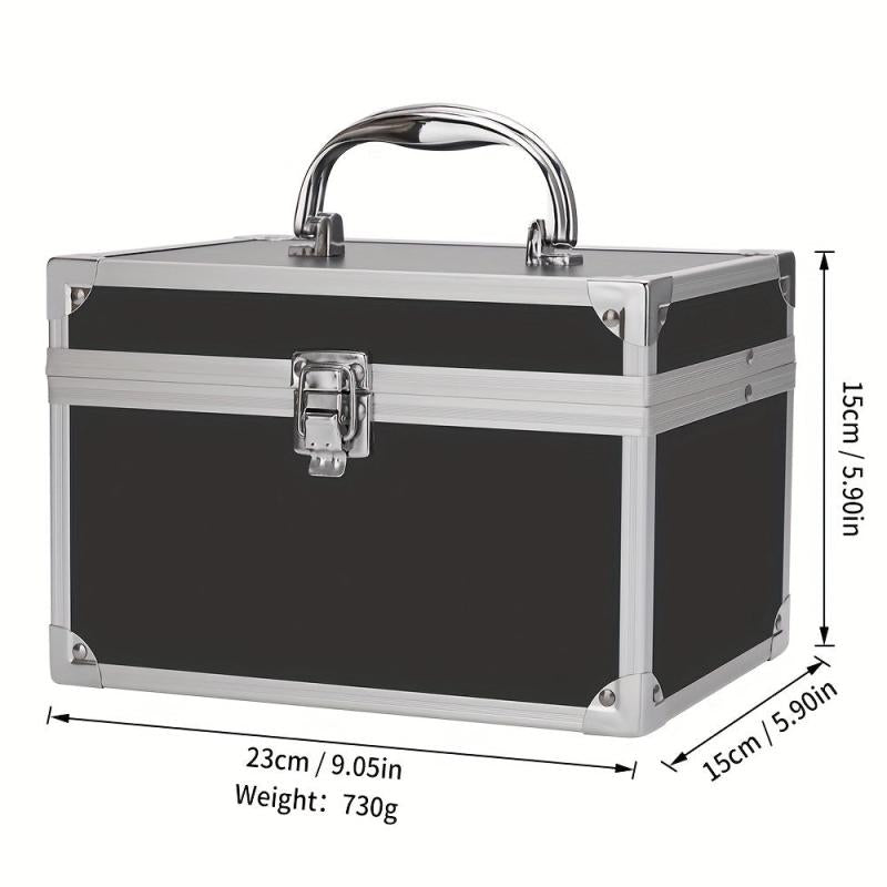 Professional Makeup Beauty Case Organizer Box Portable with Mirror & Handle