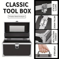 Professional Makeup Beauty Case Organizer Box Portable with Mirror & Handle
