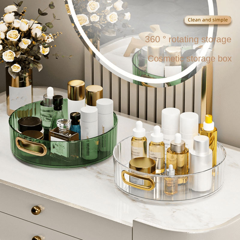 360 Spinning Makeup Organizer High Capacity Skincare Clear Storage