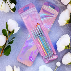 20pcs Holographic Ziplock Bags for Makeup Brushes Lip Gloss Jewelry Candy