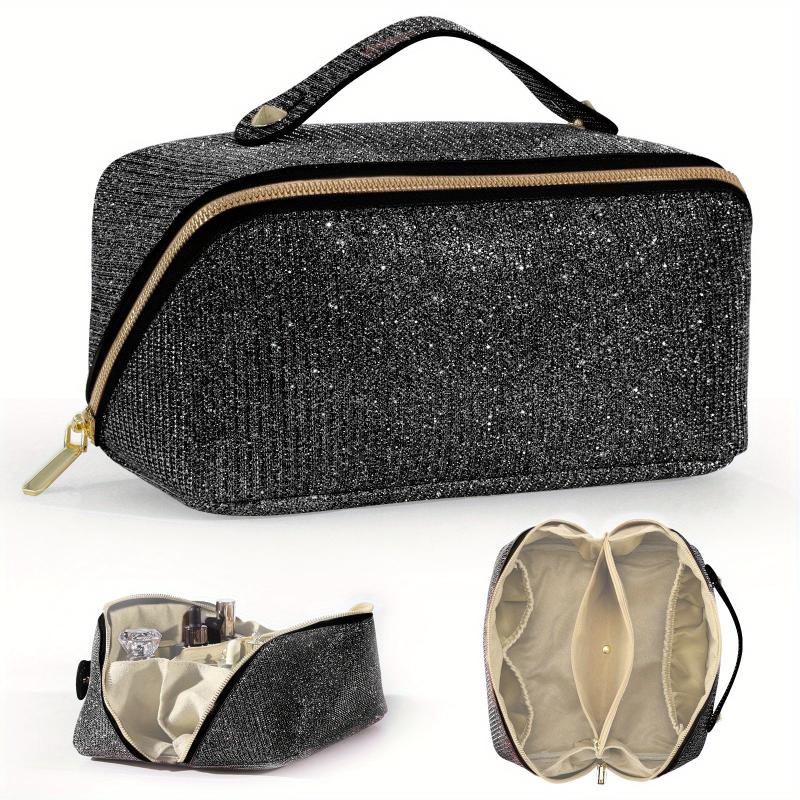 Large Capacity Travel Makeup Bag Sparkly Cosmetic Bag Portable Toiletry Bag