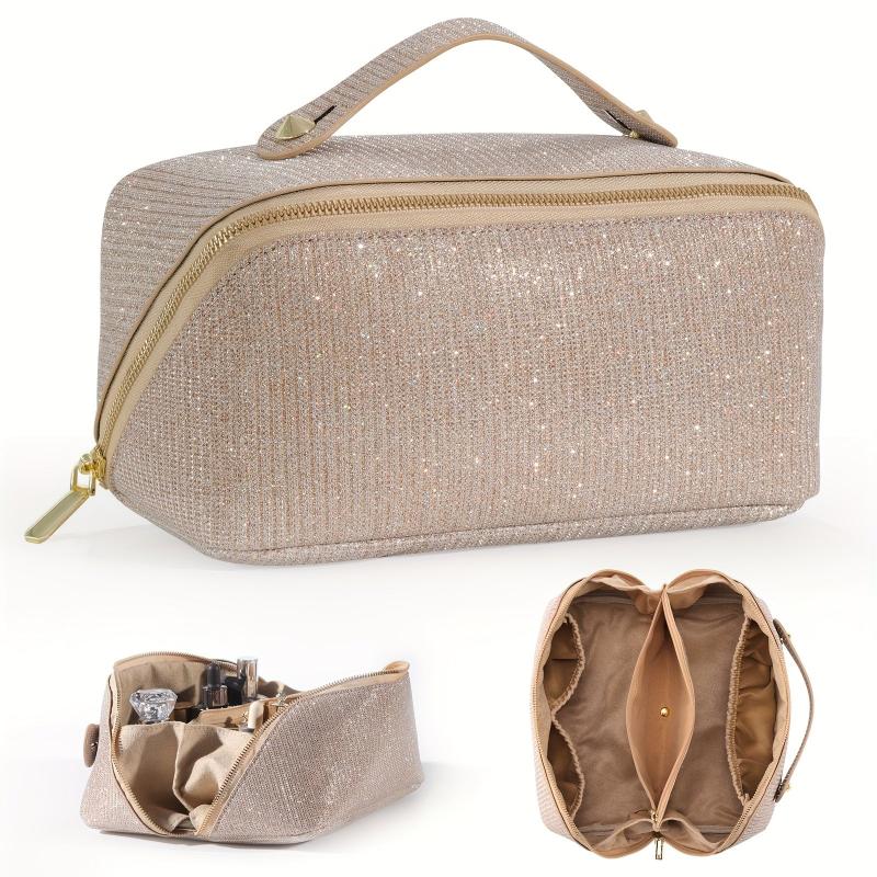 Large Capacity Travel Makeup Bag Sparkly Cosmetic Bag Portable Toiletry Bag