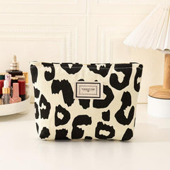 Leopard Pattern Cosmetic Bag Pink Makeup Bag Travel Toiletry Bag