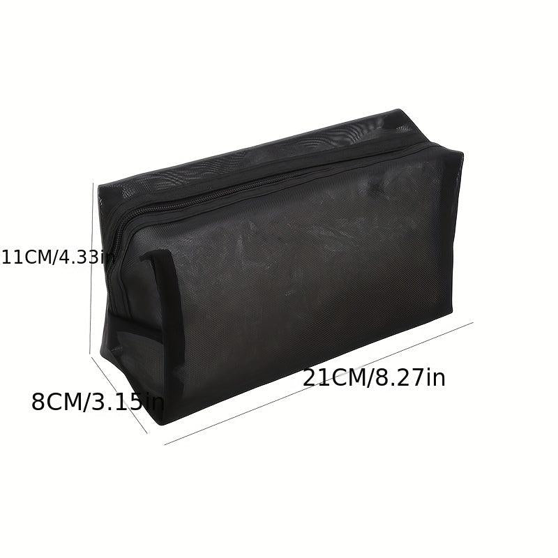 Transparent Mesh Makeup Case Organizer Storage Pouch Zipper Toiletry Wash Bags