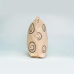 Smiling Face Corduroy Cosmetic Bag Zipper Storage Pouch