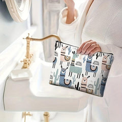 Funny Alpaca Pattern Makeup Bag Waterproof Travel Toiletry Pouch