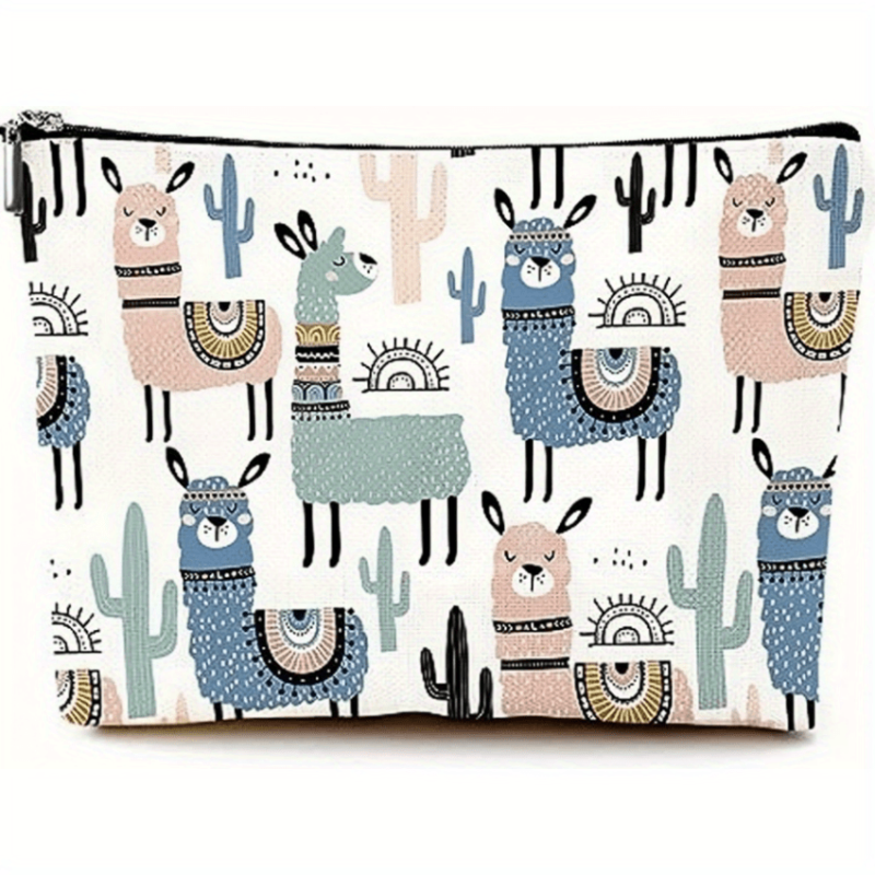 Funny Alpaca Pattern Makeup Bag Waterproof Travel Toiletry Pouch