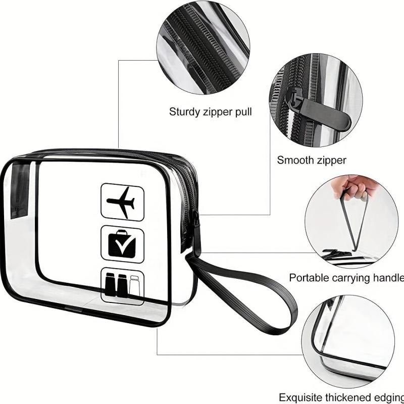 Transparent PVC Toiletry Bag Waterproof Makeup & Skincare Organizer Pouch