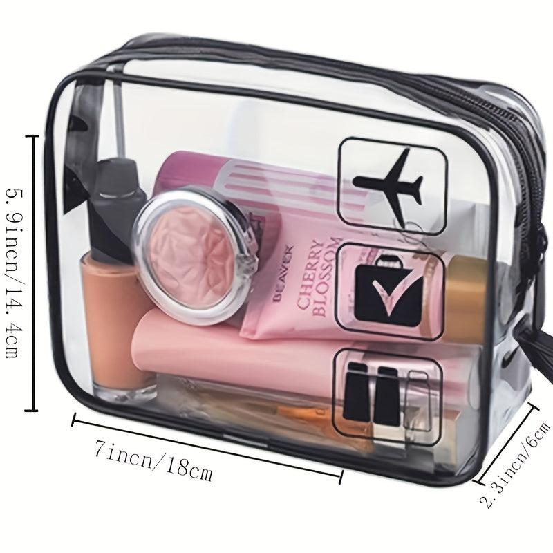 Transparent PVC Toiletry Bag Waterproof Makeup & Skincare Organizer Pouch